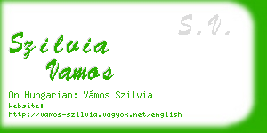 szilvia vamos business card