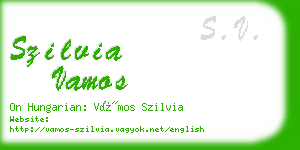 szilvia vamos business card